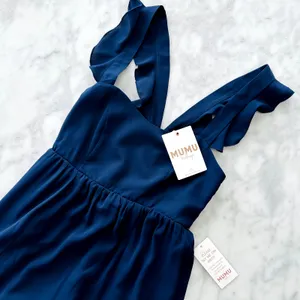 Show Me Your MuMu June Maxi Gown Navy Blue Small Wedding Bridesmaid Guest NEW thumbnail 3