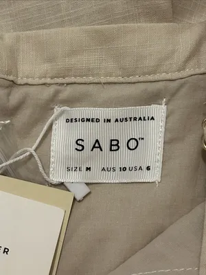 Sabo Skirt Oana Layered Button Front Dress NWT Size Medium, USA 6 Cotton Neutral thumbnail 9