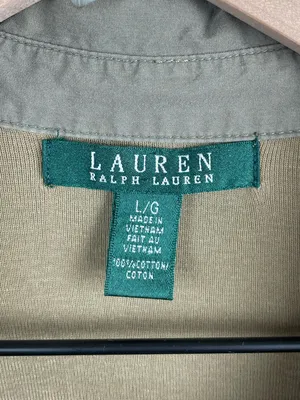 Vintage Lauren Ralph Lauren Collared Henley Knit Top Size Large Cotton Preppy thumbnail 5