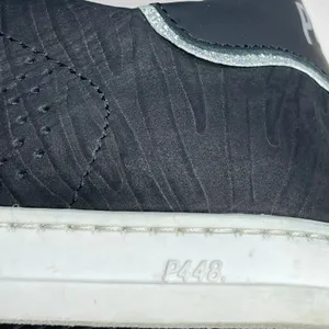 P448 John W sneakers 37 US 7 black silver metallic leopard print lace-up low top thumbnail 14