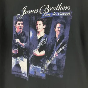 JONAS BROTHERS Vintage 2000’s Live In Concert Black Blue Graphic Band Tee thumbnail 4