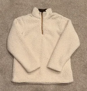Amazon Cozy Cream Sherpa Pullover Sweater thumbnail 1