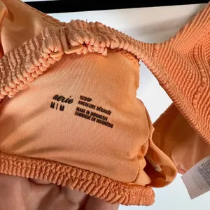 Aerie Orange Textured Scoop Neck Bikini Top Size‎ Medium M Swimwear summer beach thumbnail 3