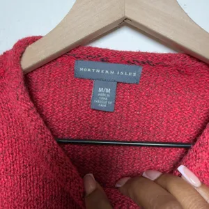 VTG Northern Isles Women Sweater M Red Snowman Snowflake Felted Holiday Festive thumbnail 2