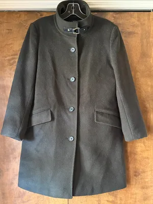 Lauren Ralph Lauren Women's Wool Blend Buckle-Collar Coat Military Green Sz 2 thumbnail 2