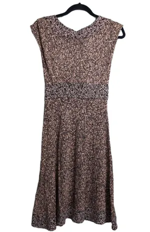 Diane von Furstenberg DVF Enola Brown Patterned V Neck Sleeveless Midi Dress 8 thumbnail 4