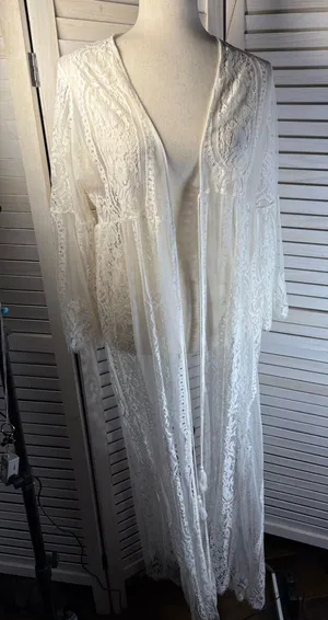 White Boho Duster long sleeve size small thumbnail 1