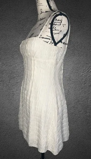 NEW Princess Polly Melrose Nights Mini Dress Womens 6 Cream Textured Sexy Classy Cocktail Party thumbnail 11