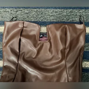 Brown Zara Faux Leather Bodysuit thumbnail 2
