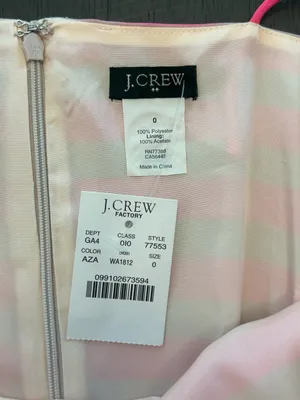 J.Crew pink beige horizontal striped Y2K preppy Barbiecore Ivy League NWT size 0 thumbnail 11