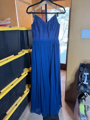 NWT Weddington Way Navy Lace Bodice Maxi Dress Size 2 Bridesmaid Formal Gown thumbnail 4