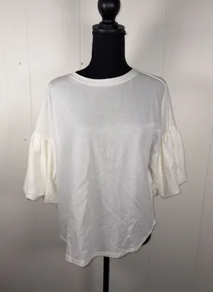 miou muse bubble sleeve blouse nwt ivory small‎ oversized thumbnail 1
