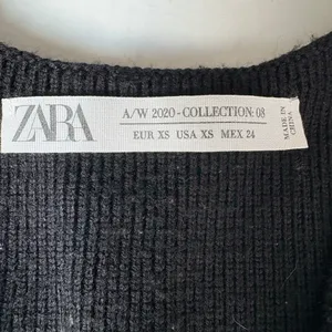 Zara 100% wool chain link neckline knit waist coat vest black XS thumbnail 6