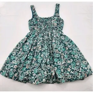 Band of‎ the Free Anthropologie Teal Floral Smocked Mini Dress Boho L thumbnail 9