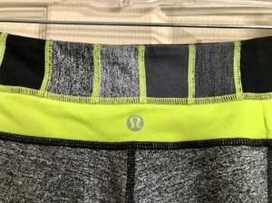 Lululemon Groove Pants, Size 4, Heathered Gray And Yellow thumbnail 5