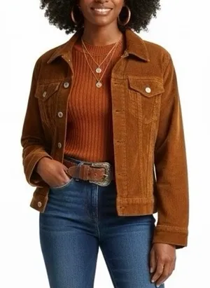 Lucky Brand Corduroy Jacket Womens XS Brown Corduroy Western 70s Cabincore thumbnail 1