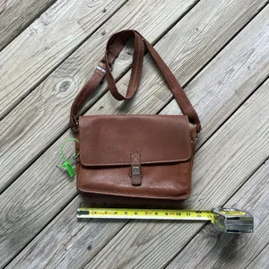 Gucci Vintage Brown Leather Messenger Crossbody Bag Est. 1970's Era thumbnail 5