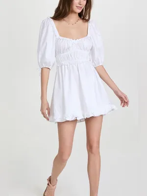 For Love & Lemons Jackson White Ruffle lace Babydoll Mini Dress size XS $198 thumbnail 3