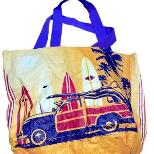Earth wise reusable bag vintage style Yellow thumbnail 1