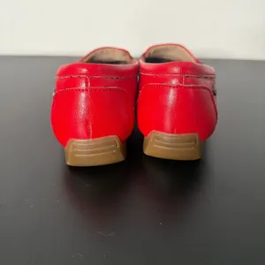 Life Stride Red Faux Leather Loafers Womens 6.5 Shoes Moc Toe Slip on Silver thumbnail 2