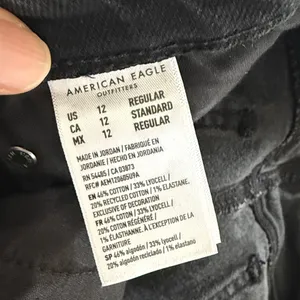 American Eagle Women's Black Straight Leg Jeans Super High rise Ankle Denim 12 thumbnail 5
