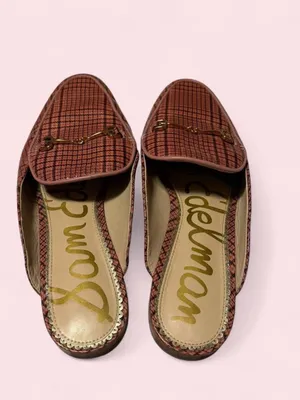 Sam Edelman Pink Plaid Patent Leather Horsebit Mules thumbnail 3