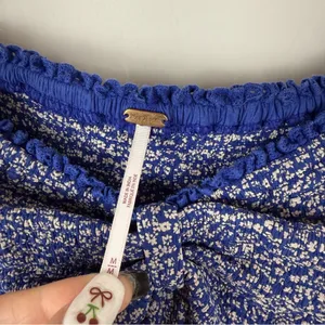 Free People Brittnee Printed Top Blue Floral thumbnail 7