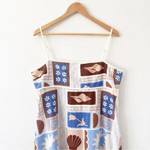 Sabo Skirt Georgia Solis Linen Blend Blue Resortwear Vacation Coastal Maxi Dress thumbnail 2