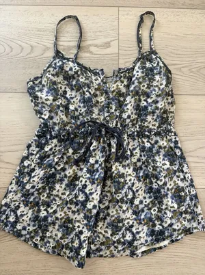 y2k ABERCROMBIE & FITCH floral smocked cami babydoll top SMALL tag thumbnail 1