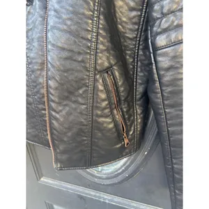 Marc New York Andrew Marc Black Faux Leather Moto Jacket Rose Gold Hardware M‎ thumbnail 3