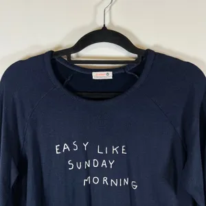 Sundry Anthropologie Easy Like Sunday Morning Sweatshirt Navy Blue Size‎ 1 Small thumbnail 2