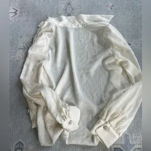 Zara Pearl Detail Buttondown Blouse thumbnail 3