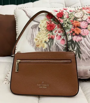 Kate Spade Leila Convertible Wristlet Pebbled Leather Gingerbread Brown Gold HW thumbnail 1