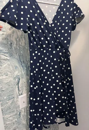 Navy Polka For Work Dress thumbnail 1