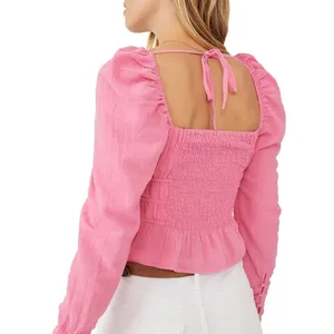 Barbiecore Pink Chloe Cotton Blouse thumbnail 8