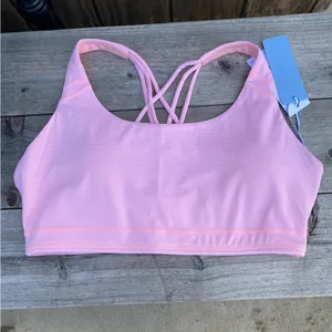 New Southern Tide Womens XL Sports Bra Pink Striped Nessa Skip Strappy Back thumbnail 4