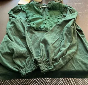 Boden green blouse size 10. Good used condition. thumbnail 1