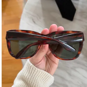 Vintage Donna Karan Brown Tortoiseshell Oversize Sunglasses thumbnail 2