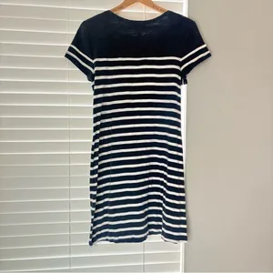Ralph Lauren Crew Neck Tennis Dress Women’s Navy Blue White Striped Size L thumbnail 2