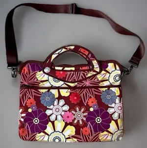 ie Floral Zippered Laptop Removable Shoulder Strap Messenger Bag 16” X 12” thumbnail 1