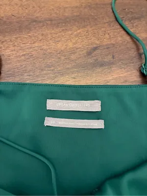 Urban Outfitters Dress Women’s Small Green Buttons Sleeveless Mini Satin thumbnail 2