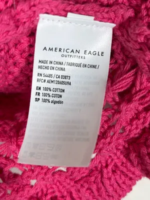 American Eagle cotton crochet knit tie front festival cropped top Y2K size large thumbnail 7