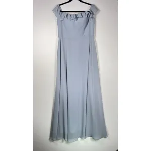 JJs House Homecoming Dress Womens 12 Dusty Blue‎ Formal Off Shoulder Gown NEW thumbnail 5