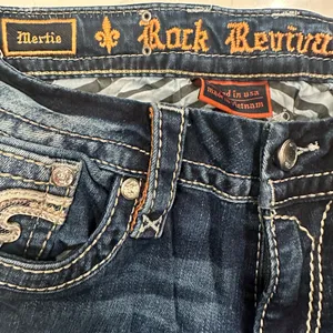 Rock Revival Mertie Easy Straight Stretch Jeans Bling Embellished Size 26 thumbnail 9