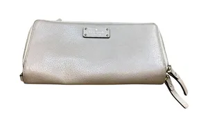 Kate Spade New York Womens Tan Leather Wallet With Zip Closure & Card Slots 8x4 thumbnail 1