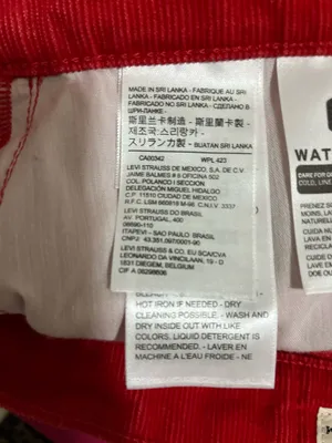 Levi’s Corduroy Mini Skirt Sz 27 Red thumbnail 6