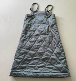 Quilted Puffer Overall Dress Gray thumbnail 2