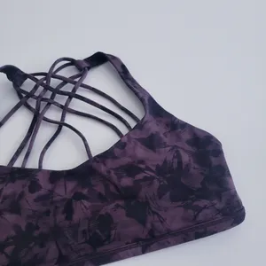 Lululemon Free To Be Wild Sports Bra Mini Dusk Floral Antique Bark Black thumbnail 4