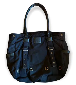 Burberry Black Large Side Snap With Strap Rivet Tote Purse thumbnail 1