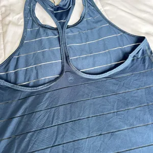 Athleta Womens Size‎ Small Tank Top Blue Striped Sleeveless Activewear Yoga Gym thumbnail 7